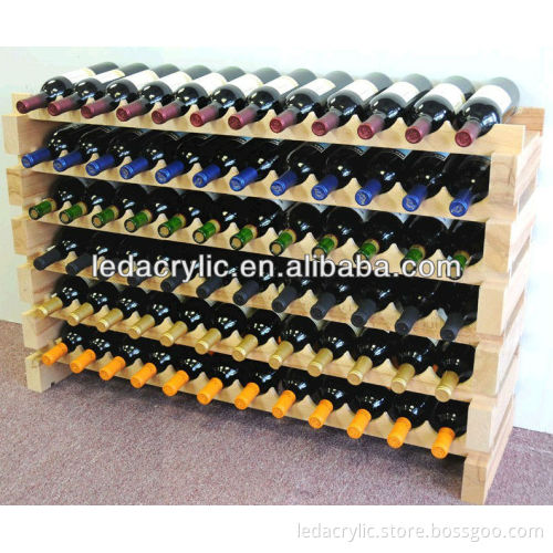 72 Bottles 6 Rows Solid Wood Modular Wine Rack